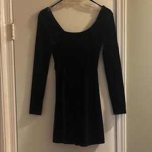 B Darlin Midnight Blue Long Sleeve Dress
